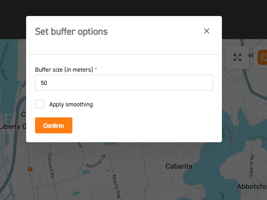 buffer size modal