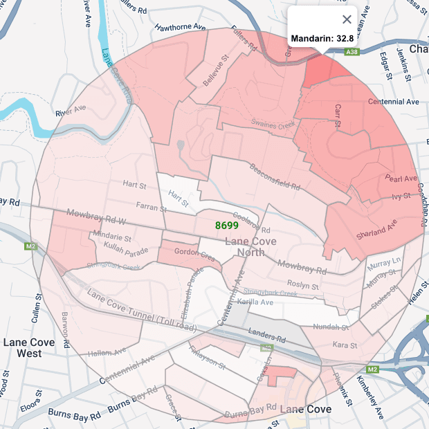 Image of a heatmap of an area