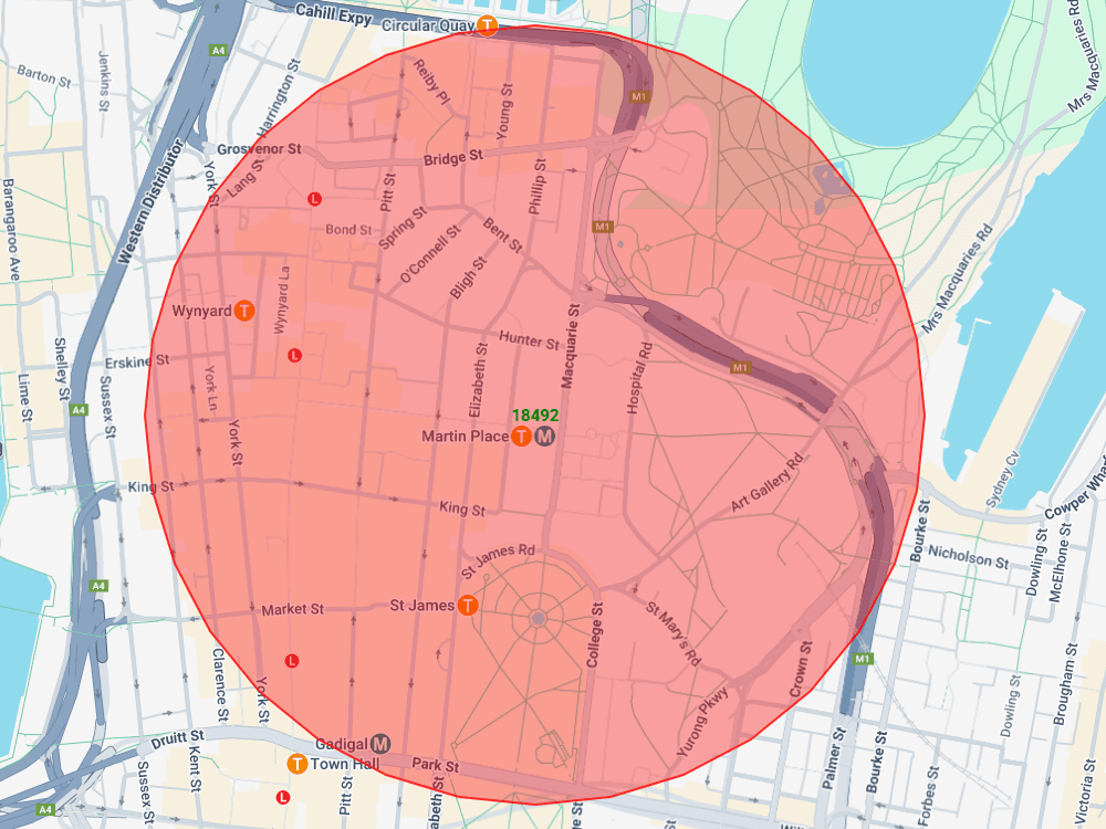 Image depicting the use of the radius tool