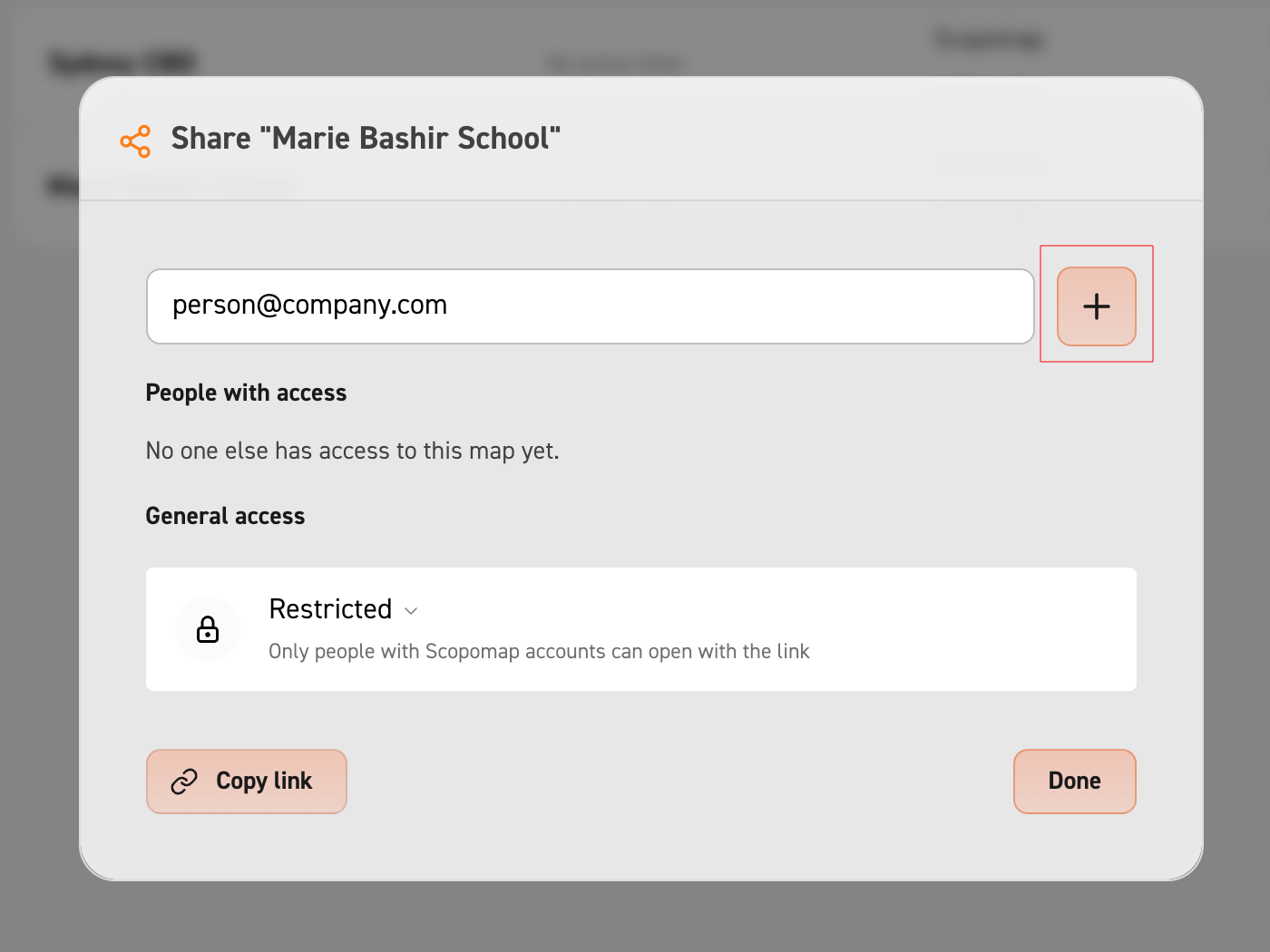 Image of share map modal
