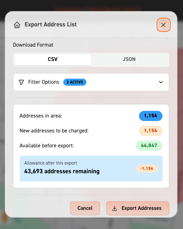 Image of an address list