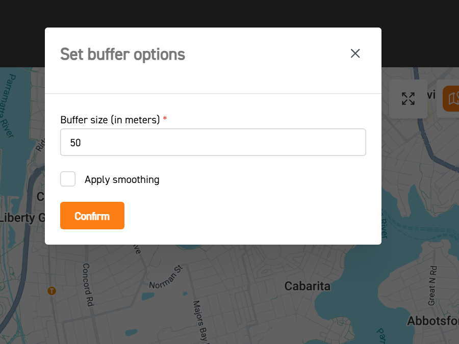 buffer size modal