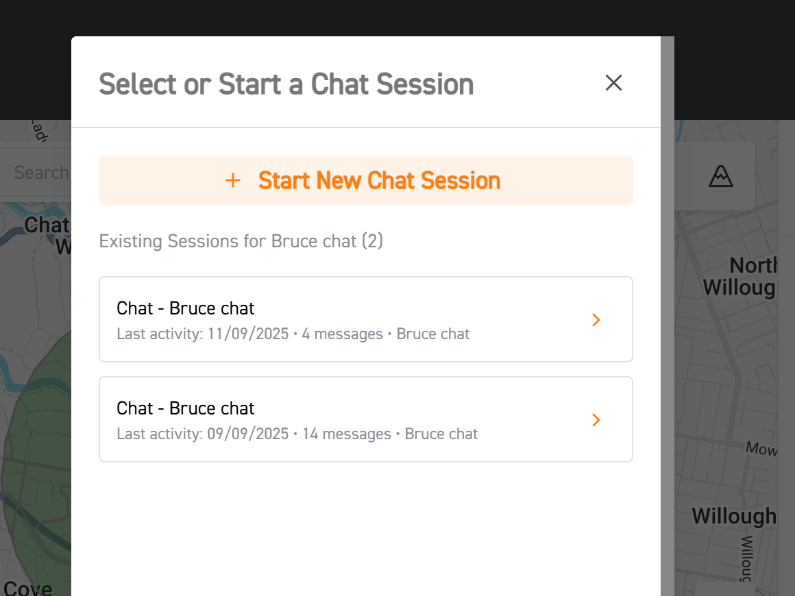 Image of chat sessions in Scopomap