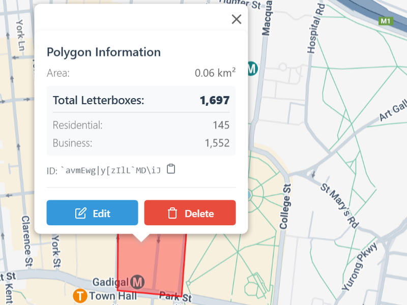 Image of edit options on polygon
