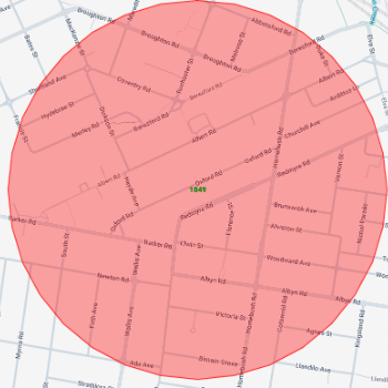 Image of a radius map