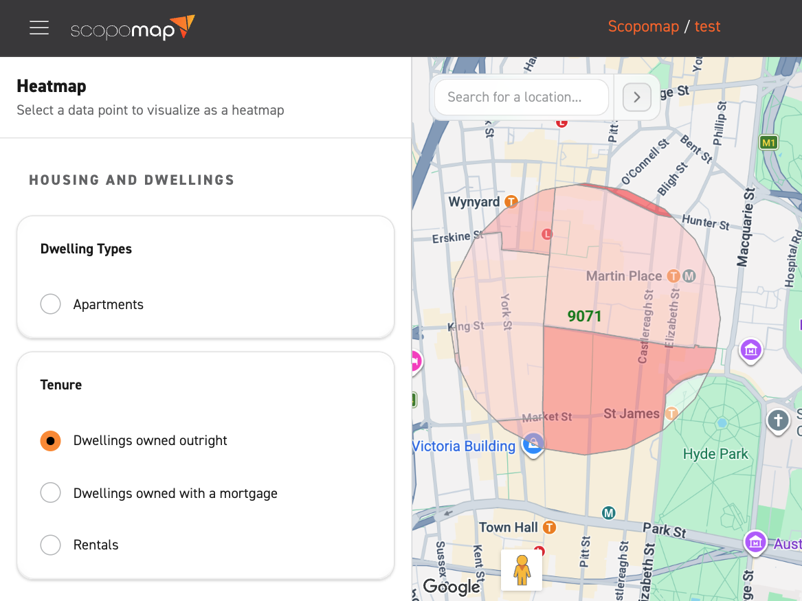 Image of a heatmap of an area