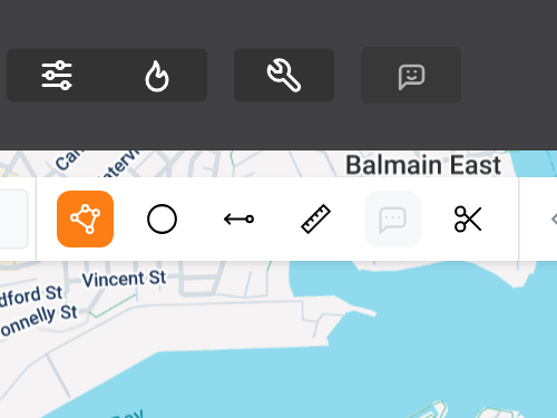 Image focusing on polygon tool in toolbar