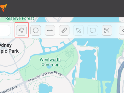 Image focusing on polygon tool in toolbar