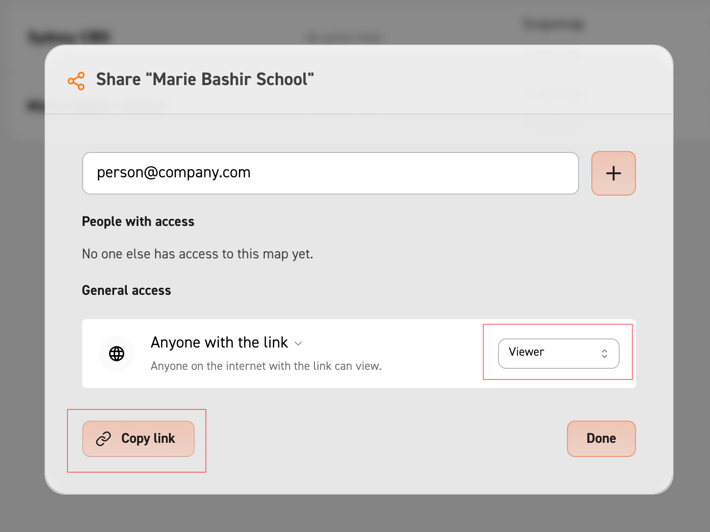 Image showing the user they can edit the permissions of the people who have access to the link