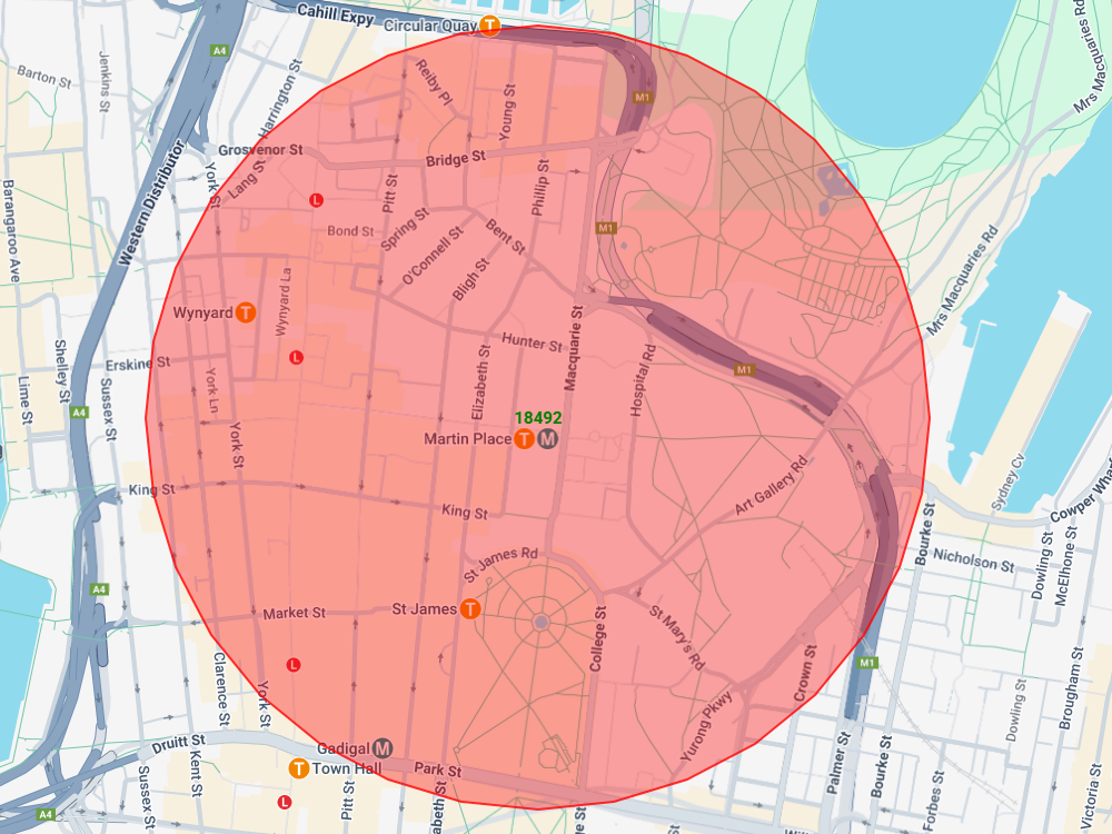 Image of a radius map