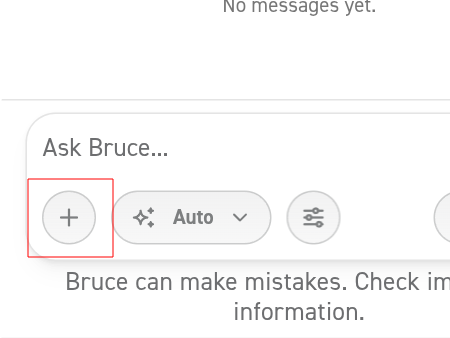 Image of attach files button in bruce chat